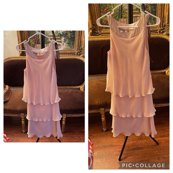 Brand un1deux2trois3 pink ruffled silk vintage dress - Picture 1 of 4